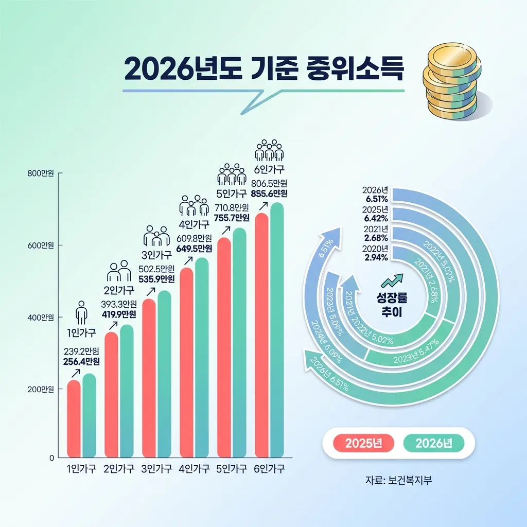 2026 중위소득 가구원수별 금액표