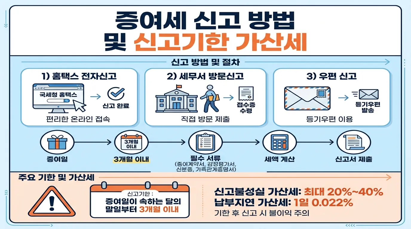 증여세 신고 방법